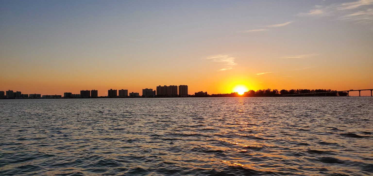 Sunset over local waters
